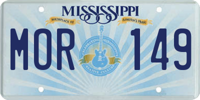 MS license plate MOR149