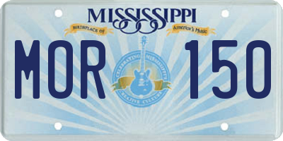 MS license plate MOR150