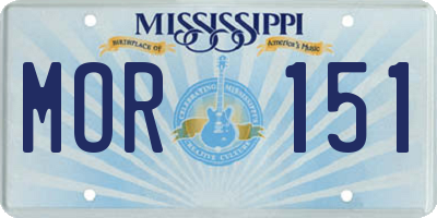 MS license plate MOR151