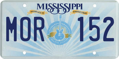 MS license plate MOR152