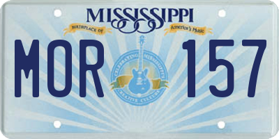 MS license plate MOR157