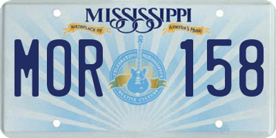 MS license plate MOR158