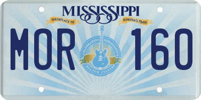 MS license plate MOR160