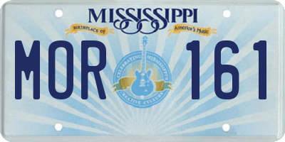 MS license plate MOR161