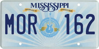 MS license plate MOR162