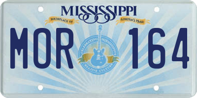 MS license plate MOR164