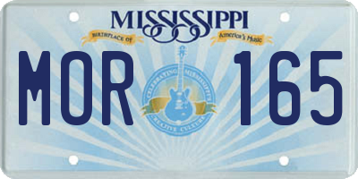 MS license plate MOR165