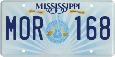 MS license plate MOR168