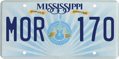 MS license plate MOR170