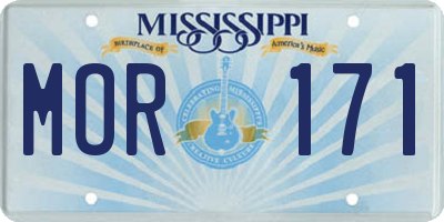 MS license plate MOR171