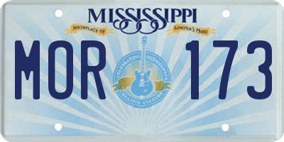 MS license plate MOR173