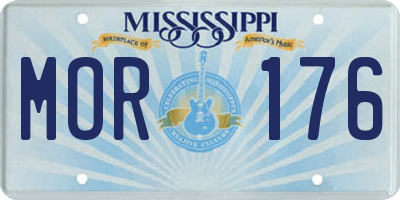MS license plate MOR176