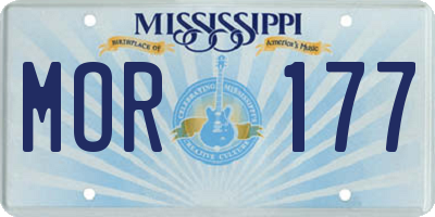 MS license plate MOR177