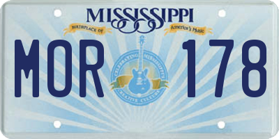 MS license plate MOR178