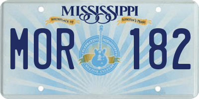 MS license plate MOR182