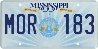 MS license plate MOR183