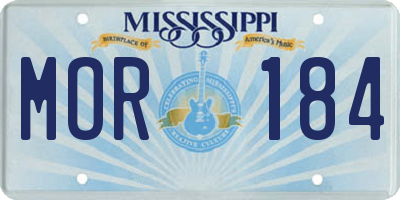 MS license plate MOR184