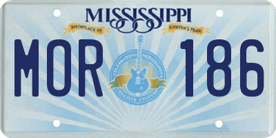 MS license plate MOR186