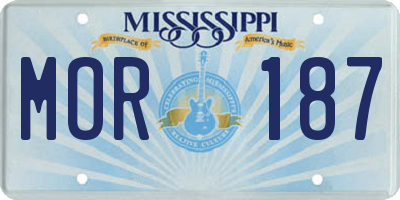 MS license plate MOR187