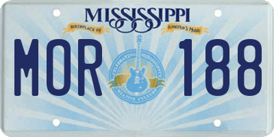 MS license plate MOR188