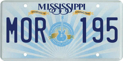 MS license plate MOR195