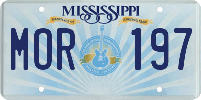MS license plate MOR197