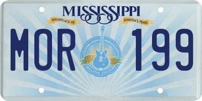 MS license plate MOR199