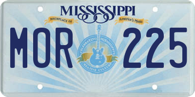 MS license plate MOR225