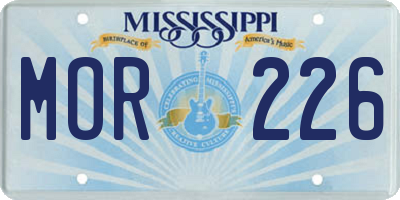 MS license plate MOR226