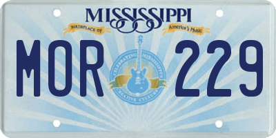 MS license plate MOR229