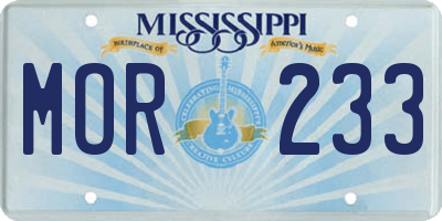 MS license plate MOR233
