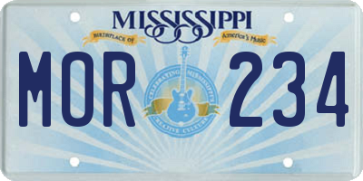 MS license plate MOR234