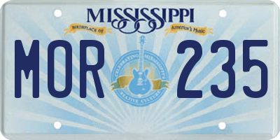MS license plate MOR235