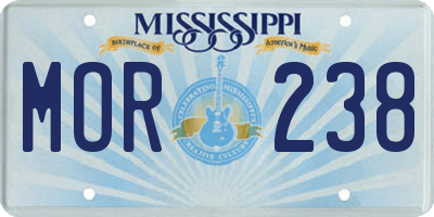 MS license plate MOR238