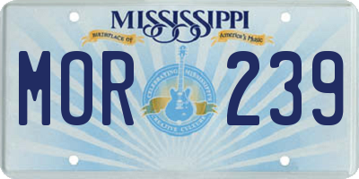 MS license plate MOR239