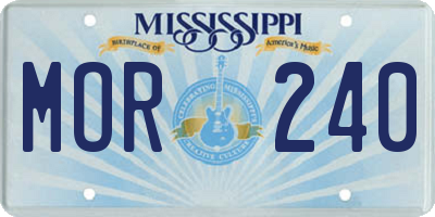 MS license plate MOR240