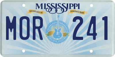 MS license plate MOR241