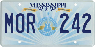 MS license plate MOR242