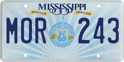 MS license plate MOR243