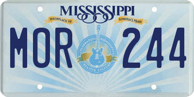MS license plate MOR244