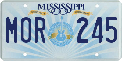 MS license plate MOR245