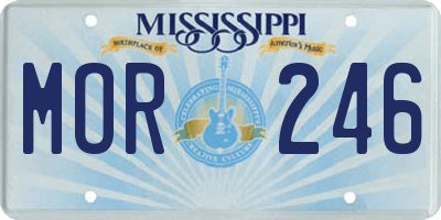 MS license plate MOR246