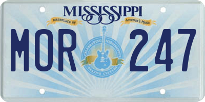 MS license plate MOR247