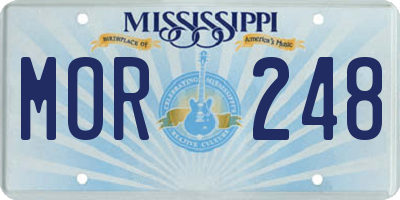 MS license plate MOR248