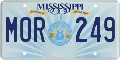 MS license plate MOR249