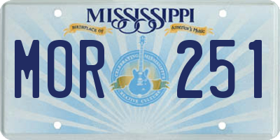 MS license plate MOR251