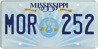 MS license plate MOR252