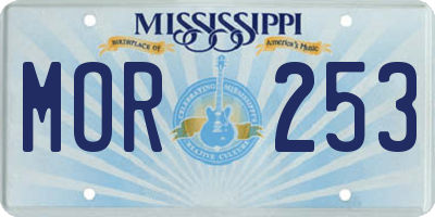 MS license plate MOR253