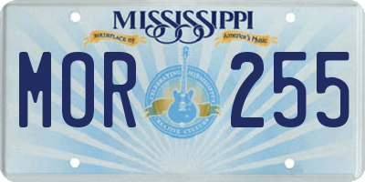 MS license plate MOR255