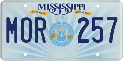MS license plate MOR257